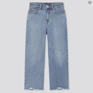 WOMEN HIGH-RISE WIDE CROPPED JEANS